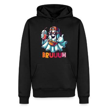 Unheimliches Lustiges Halloween Gespenst - Männer Premium Bio Hoodie - Schwarz - Vorne - Nico (187cm)