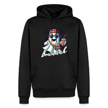 Unheimliches Halloween Gespenst Bruh - Männer Premium Bio Hoodie - Schwarz - Vorne - Nico (187cm)