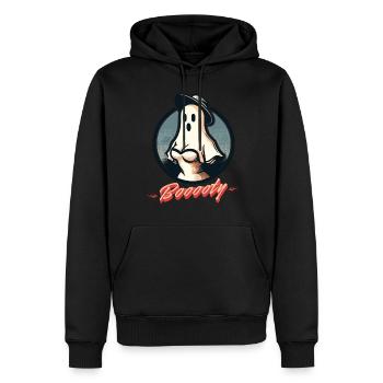 Lustiges retro Halloween Geisterspaß mit Booty - Männer Premium Bio Hoodie - Schwarz - Vorne - Nico (187cm)