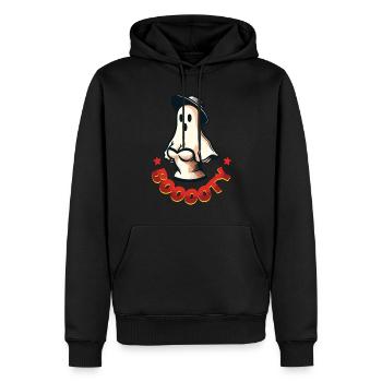 Drôle Halloween Vintage Rétro Booty Ghost Fun - Sweat à capuche Premium bio Homme - noir - Devant - Nico (187cm)