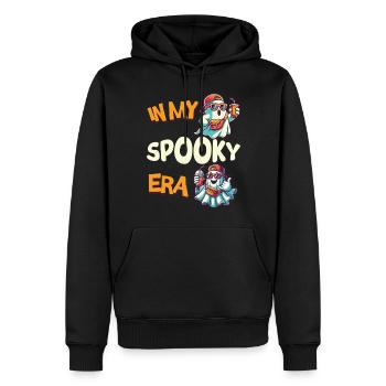 Dans mon époque effrayante : les fantômes d’Halloween - Sweat à capuche Premium bio Homme - noir - Devant - Nico (187cm)