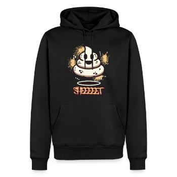 Drôle Caca Pile Fantôme Caca d’Halloween - Sweat à capuche Premium bio Homme - noir - Devant - Nico (187cm)