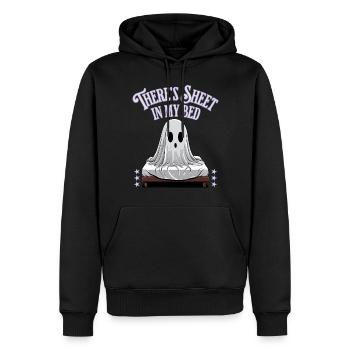 Halloween Sheet In Bed Funny Saying - Men’s Premium Organic Hoodie - black - Front - Nico (187cm)