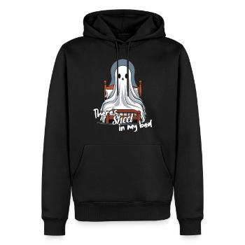 Halloween Sheet In Bed Funny Saying - Men’s Premium Organic Hoodie - black - Front - Nico (187cm)