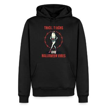 Drôle d’Halloween avec des cuisses épaisses et - Sweat à capuche Premium bio Homme - noir - Devant - Nico (187cm)