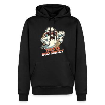 Lustiges Halloween Gespenst: This Is Boo Sheet - Männer Premium Bio Hoodie - Schwarz - Vorne - Nico (187cm)