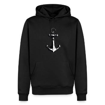 Esthétique Ancre Design Hobby Pêcheur Marin - Sweat à capuche Premium bio Homme - noir - Devant - Nico (187cm)