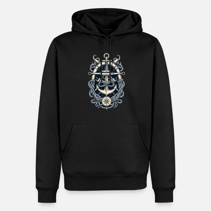 Conception esthétique de l’ancrage - Sweat à capuche Premium bio Homme - noir