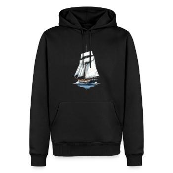 Segelschiff Abenteuer Auf Hoher See - Männer Premium Bio Hoodie - Schwarz - Vorne - Nico (187cm)