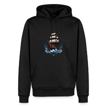 Majestätisches Segelschiff Auf Hoher See - Männer Premium Bio Hoodie - Schwarz - Vorne - Nico (187cm)