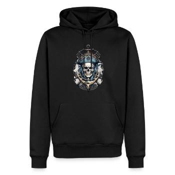 Piratenflaggen Skull Jolly Roger Pirat Kostüm - Männer Premium Bio Hoodie - Schwarz - Vorne - Nico (187cm)