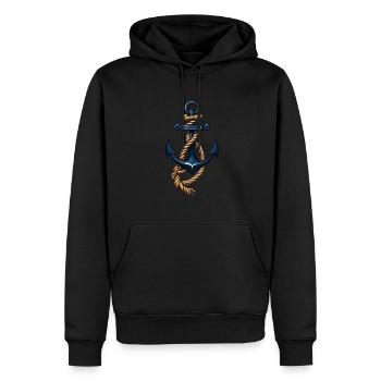 Esthétique Ancre Design Hobby Pêcheur Marin - Sweat à capuche Premium bio Homme - noir - Devant - Nico (187cm)