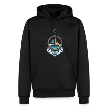 Aventure maritime à la voile pour les explorateurs - Sweat à capuche Premium bio Homme - noir - Devant - Nico (187cm)