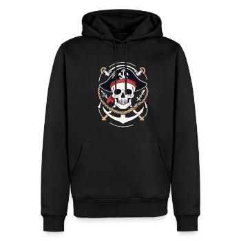 Lustiges Piraten Outfit Jolly Roger Design - Männer Premium Bio Hoodie - Schwarz - Vorne - Nico (187cm)