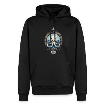 Krake Seeungeheuer Hobby Fischer Seefahrer - Männer Premium Bio Hoodie - Schwarz - Vorne - Nico (187cm)