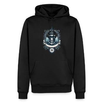 Piraten Abenteuer Segelschiff Totenkopf - Männer Premium Bio Hoodie - Schwarz - Vorne - Nico (187cm)