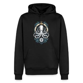 Krake Seeungeheuer Fischer Kapitän Segelboot - Männer Premium Bio Hoodie - Schwarz - Vorne - Nico (187cm)