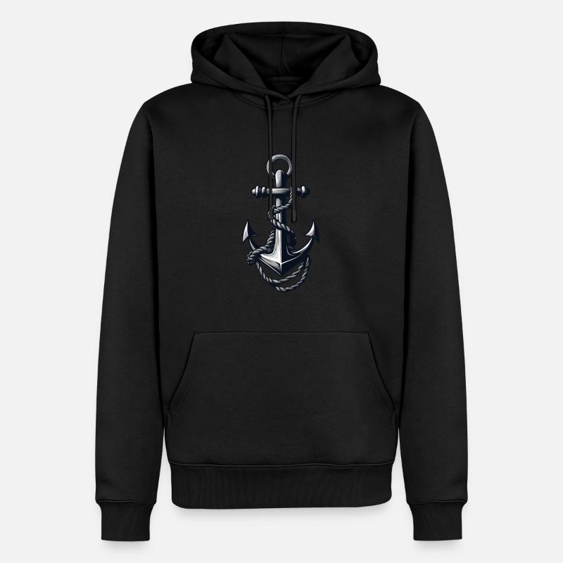 Ästhetisches Anker Design - Männer Premium Bio Hoodie - Schwarz