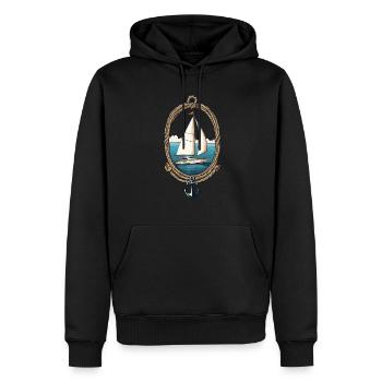Aventure maritime en voilier au bord de la mer - Sweat à capuche Premium bio Homme - noir - Devant - Nico (187cm)