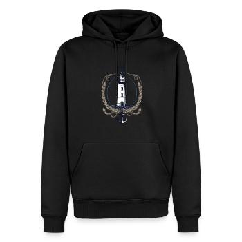 Leuchtturm Hobby Fischer Seefahrer Vintage Stil - Männer Premium Bio Hoodie - Schwarz - Vorne - Nico (187cm)