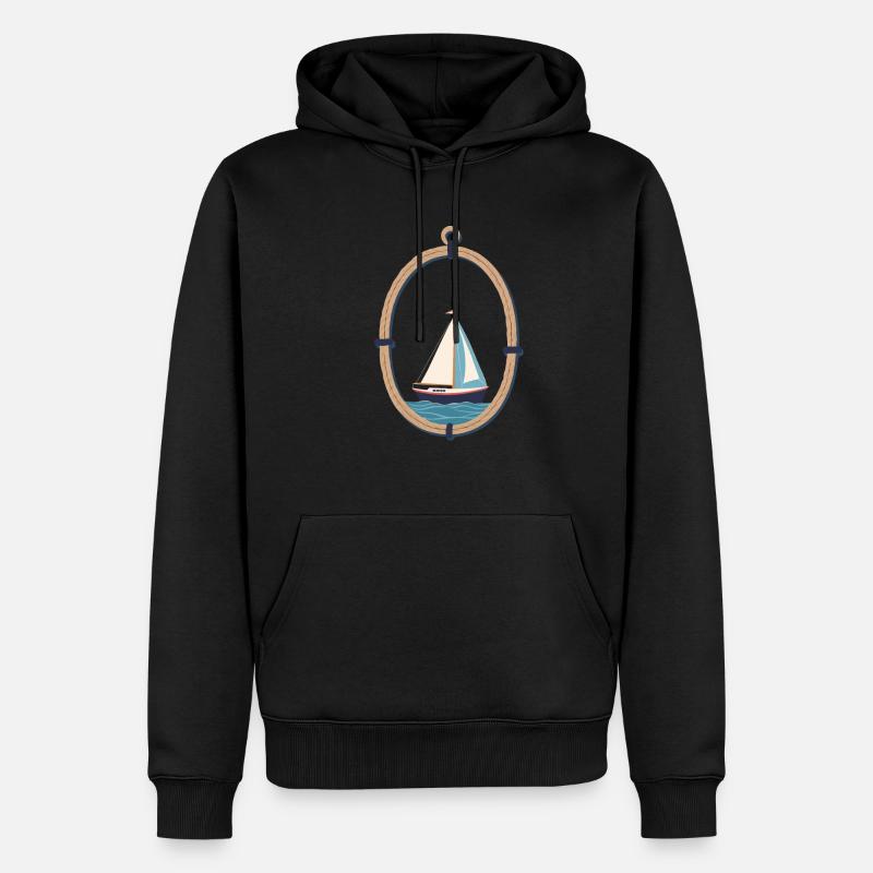 Marins Aventure Navigation maritime - Sweat à capuche Premium bio Homme - noir