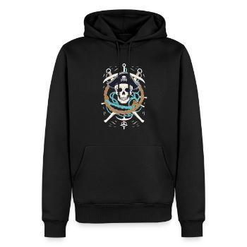 Lustiges Piraten Outfit Jolly Roger Design - Männer Premium Bio Hoodie - Schwarz - Vorne - Nico (187cm)