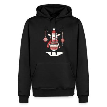 Noël Renne Cottagecore Nostalgie - Sweat à capuche Premium bio Homme - noir - Devant - Nico (187cm)