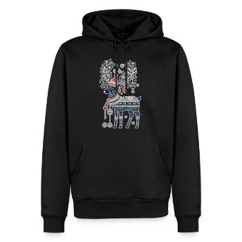 Weihnachtlicher Rentier-Zauber Im - Männer Premium Bio Hoodie - Schwarz - Vorne - Nico (187cm)