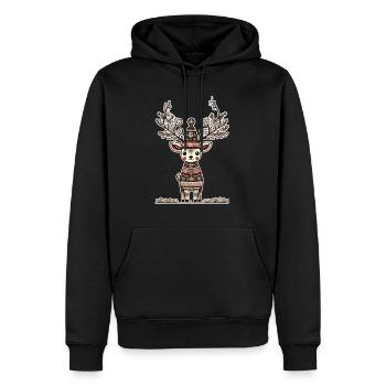 La magie des rennes de Noël pour les fêtes - Sweat à capuche Premium bio Homme - noir - Devant - Nico (187cm)