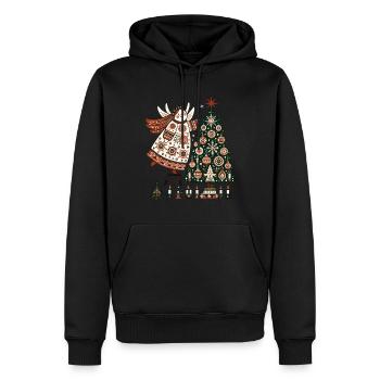 Engel Mit Weihnachtsbaum Und Kerzen Vintage - Männer Premium Bio Hoodie - Schwarz - Vorne - Nico (187cm)
