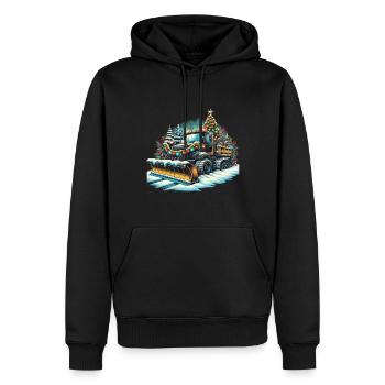 weihnachtlicher scWinter Weihnachten Schneeräummas - Männer Premium Bio Hoodie - Schwarz - Vorne - Nico (187cm)