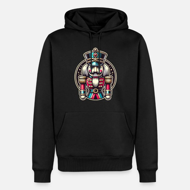 Casse-noisette traditionnel pour Noël - Sweat à capuche Premium bio Homme - noir