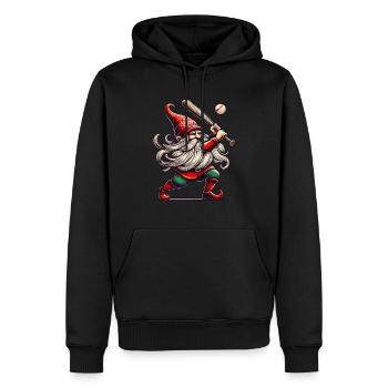 Christmas Baseball Gnome Dwarf Elf - Men’s Premium Organic Hoodie - black - Front - Nico (187cm)