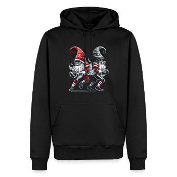 Christmas Football Gnome Dwarf Elf - Men’s Premium Organic Hoodie - black - Front - Nico (187cm)