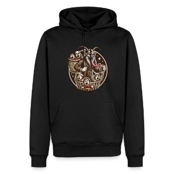 Krampus Mit Unartigen Kindern Weihnachtliches - Männer Premium Bio Hoodie - Schwarz - Vorne - Nico (187cm)