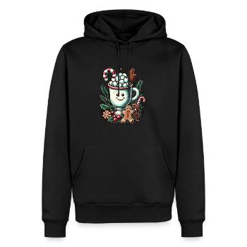 Weihnachtliche Heiße Schokolade Mit Zimt - Männer Premium Bio Hoodie - Schwarz - Vorne - Nico (187cm)