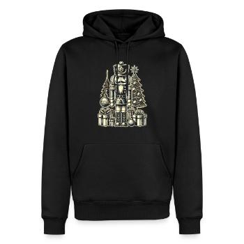 Christmas Nutcracker with Christmas Tree - Men’s Premium Organic Hoodie - black - Front - Nico (187cm)