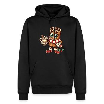 Heiße Schokolade Mit Zimt Weihnachten Cartoon - Männer Premium Bio Hoodie - Schwarz - Vorne - Nico (187cm)