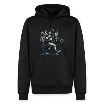Unartige Kinder Krampus Weihnachtliche Folklore - Männer Premium Bio Hoodie - Schwarz - Vorne - Nico (187cm)