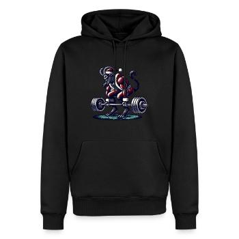 Weihnachtlicher Krampus Bodybuilder Muskeltraining - Männer Premium Bio Hoodie - Schwarz - Vorne - Nico (187cm)