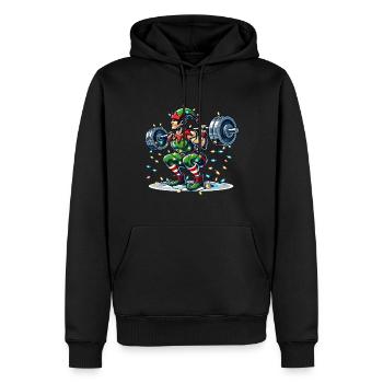 Entraînement d’haltères elfes de renforcement musculaire de Noël - Sweat à capuche Premium bio Homme - noir - Devant - Nico (187cm)