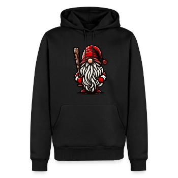 Weihnachtlicher Baseball Gnom Zwerg Sport Fan - Männer Premium Bio Hoodie - Schwarz - Vorne - Nico (187cm)