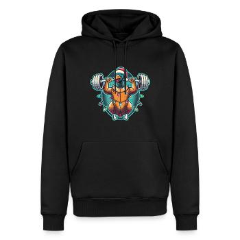 Lustige Weihnachtsgans Bodybuilding Weihnachten - Männer Premium Bio Hoodie - Schwarz - Vorne - Nico (187cm)
