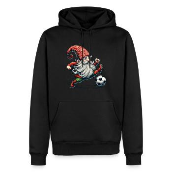 Noël Football Gnome Elfe Gnome - Sweat à capuche Premium bio Homme - noir - Devant - Nico (187cm)