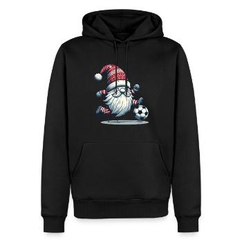 Gnome de football de Noël pour les fans - Sweat à capuche Premium bio Homme - noir - Devant - Nico (187cm)