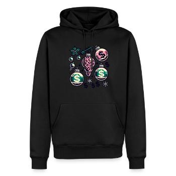 Weihnachtlicher Geldregen Dekor - Männer Premium Bio Hoodie - Schwarz - Vorne - Nico (187cm)