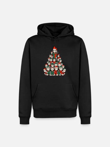 Christmas Christmas Tree Cats - Men’s Premium Organic Hoodie - black