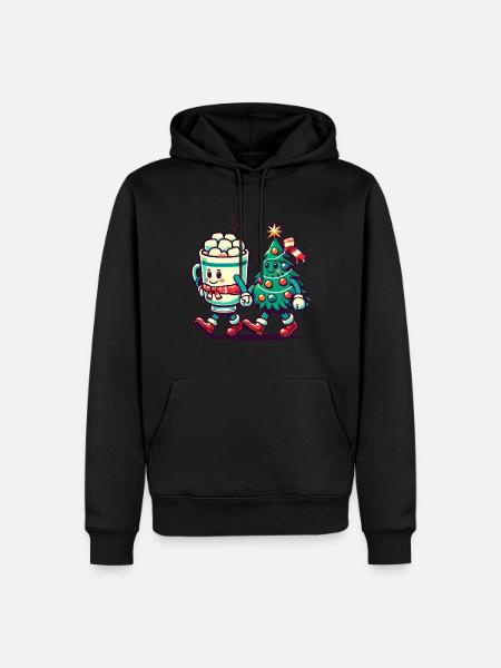 Merry Christmas Retro Style - Men’s Premium Organic Hoodie - black