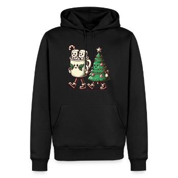 Joyeux Noël Style Rétro - Sweat à capuche Premium bio Homme - noir - Devant - Nico (187cm)