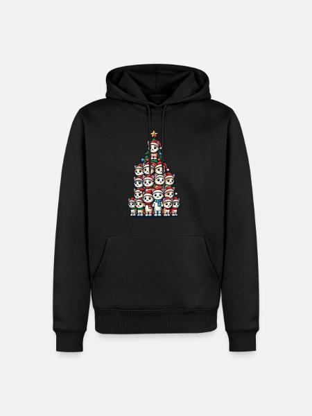 Christmas Cats Christmas Tree Fun - Men’s Premium Organic Hoodie - black